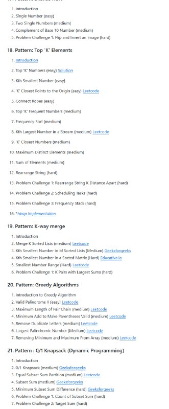 一站式解决面试算法难题涵盖28种经典算法面试模式，系统性强；提供超过100道精选题目及解题思路，实战价值高；代码和解析清晰易懂，适合新手快速上手Coding Interview Patterns一站式解决面试算法难题涵盖28种经典算法面试模式，系统性强；提供超过100道精选题目及解题思路，实战价值高；代码和解析清晰易懂，适合新手快速上手Coding Interview Patterns