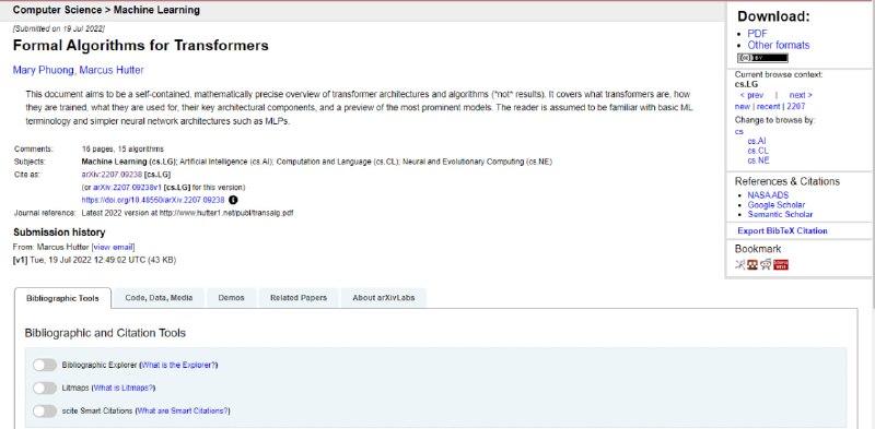DeepMind 写的一篇论文：Formal Algorithms for Transformers，试图用精确的数学概念和伪代码算法来解释所有 Transformer 类的机器学习算法和训练算法，其中以 OpenAI 的 GPT3 和 DeepMind 自己的 Gopher 为例用一句话总结大致就是: 以词汇表为集合空间的 token 序列概率分布预测矩阵叠加注意力 musk 的向量计算，其中还会用到稀疏结构