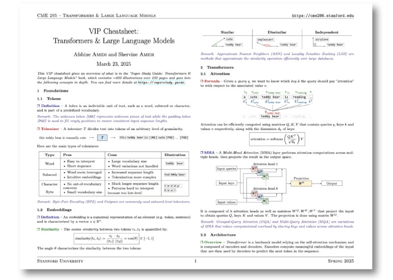 Stanford-CME-295-Transformers-Large-Language-Models：斯坦福大学CME 295课程的精华总结，一站式掌握Transformer和大语言模型的核心知识
